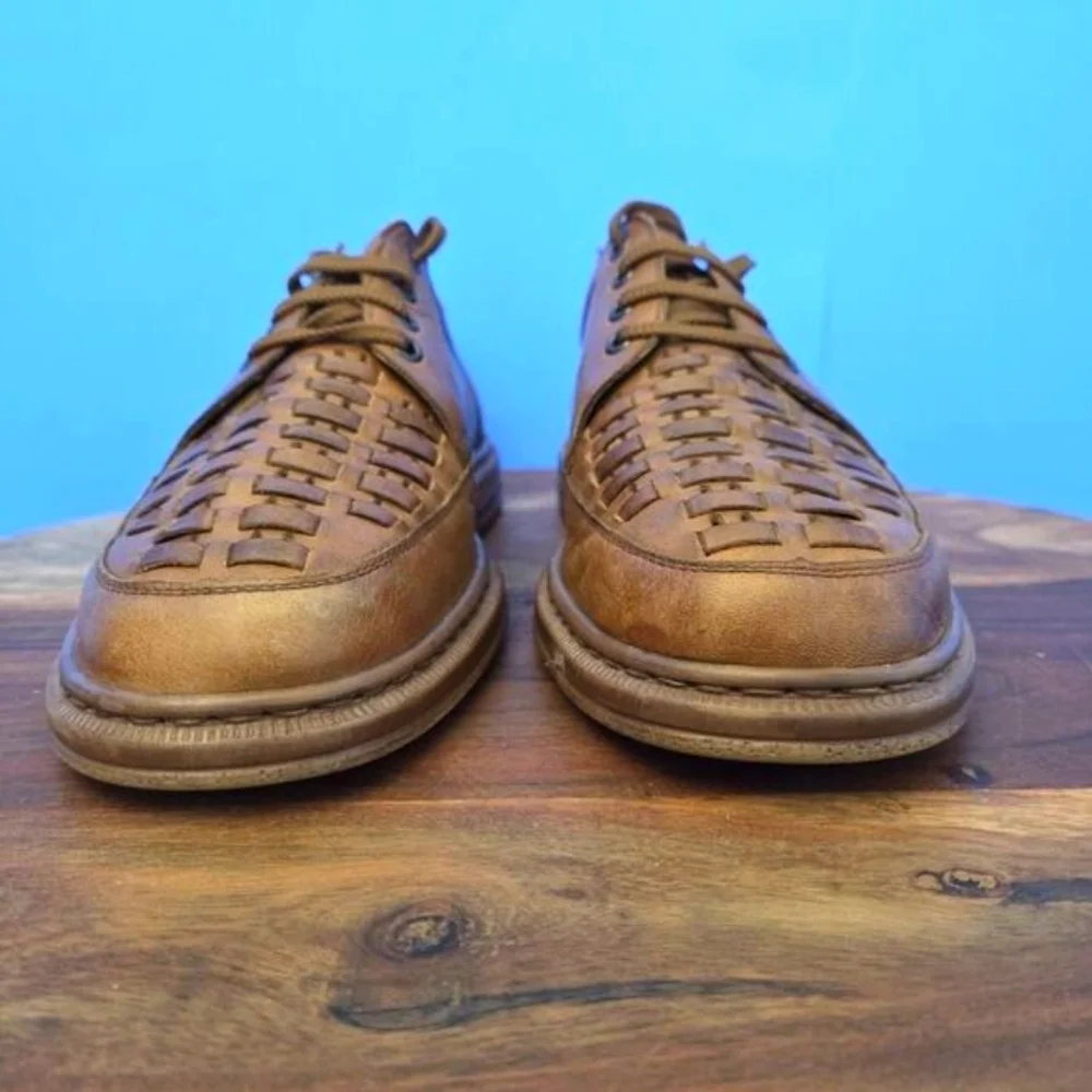 Rieker Antistress Woven Leather Oxford Shoe Caramel Brown Men's US 10 (EU43)